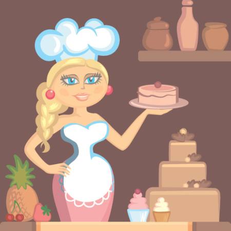 dame, blonde, cuisinier, gâteau, femme, cuisine Klavapuk - Dreamstime