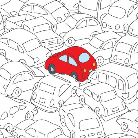 rouge, voiture, la confiture, le trafic Robodread - Dreamstime