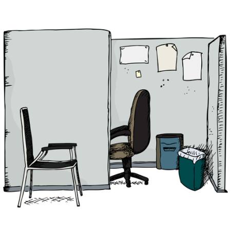 bureau, chaise, poubelle, papier Eric Basir - Dreamstime