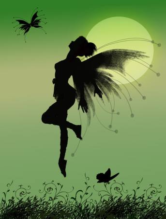 fée, vert, lune, mouche, ailes, papillon Franciscah - Dreamstime