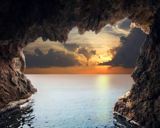 nature, paysage, l'eau, grotte, coucher de soleil Iakov Filimonov (Jackf)
