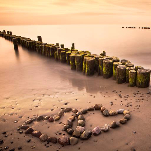 de l'eau, coeur, coeurs, pierres, bois, sable, plage Manuela Szymaniak (Manu10319)
