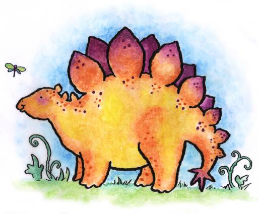 dinosaure, animal, sauvage, papillon, dessin animé Linda Duffy (Easystreet)