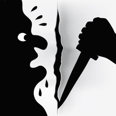 tueur, couteau, balafré, noir, main, forte, de la sueur Robodread - Dreamstime