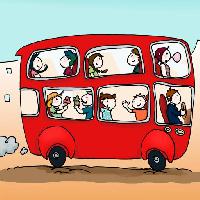 Pixwords L`image avec bus, enfants, voiture, chauffeur Viola Di Pietro (Violad)