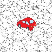 Pixwords L`image avec rouge, voiture, la confiture, le trafic Robodread - Dreamstime