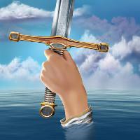 épée, la main, l'eau, nuages Paul Fleet - Dreamstime