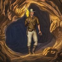 Pixwords L`image avec grotte, le feu, l'homme, Andreus - Dreamstime