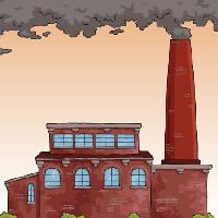 Pixwords L`image avec de la fumée, usine, bâtiment Dedmazay - Dreamstime