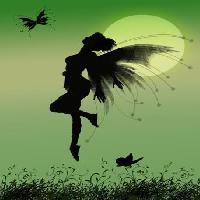 Pixwords L`image avec fée, vert, lune, mouche, ailes, papillon Franciscah - Dreamstime