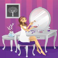 Pixwords L`image avec femme, maquillage, arbre, miroir, bureau Artisticco Llc - Dreamstime