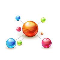 Pixwords L`image avec atome, boule, boules, couleur, couleurs, orange, vert, rose, bleu Natis76