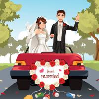 Pixwords L`image avec marié, mariage, épouse, mari, voiture, homme, femme Artisticco Llc - Dreamstime