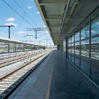 gare, train, voies, verre, ciel, chemin de fer Quintanilla