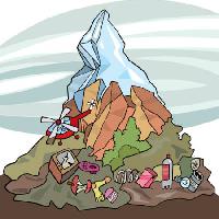 Pixwords L`image avec montagne, la glace, les déchets, chopper Igor Zakowski - Dreamstime