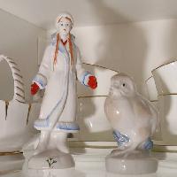 femme, statue, oiseaux, tasses,  Julia161