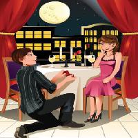 homme, femme, lune, le dîner, le restaurant, la nuit Artisticco Llc - Dreamstime