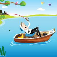 bateau, l'homme, l'eau, la pêche, le lac Zuura - Dreamstime