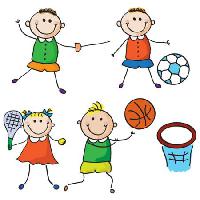 Pixwords L`image avec enfants, sports, le football, tennis, basket Aliona Zbughin - Dreamstime