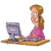 femme, ordinateur, de parler, de soutien, d'aide, clavier Dedmazay - Dreamstime