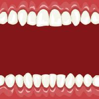 Pixwords L`image avec bouche, blanc, rouge, dents Dedmazay - Dreamstime